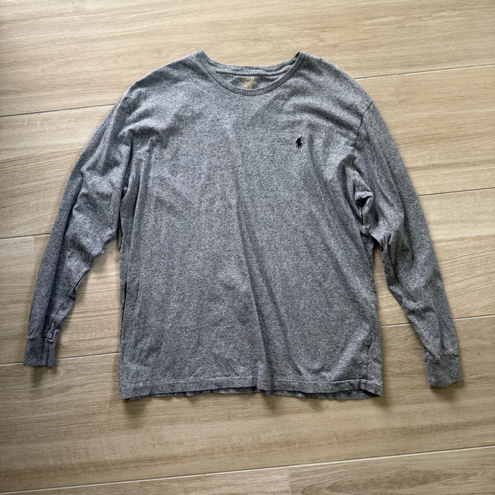 Polo by Ralph Lauren Heather Gray Long Sleeve Tee XL